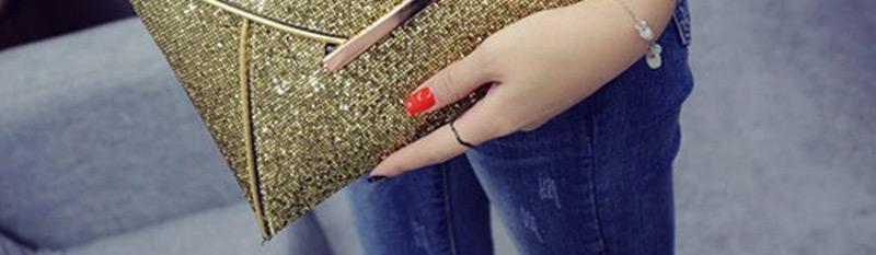 Fashion Black Sequined Hand Holding File Bag,Handbags