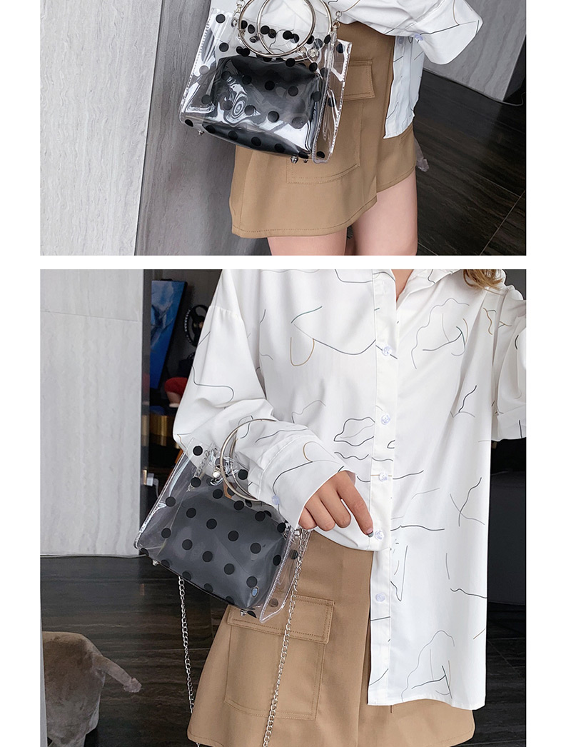 Fashion Black Vc Transparent Mother Portable Messenger Bag,Handbags