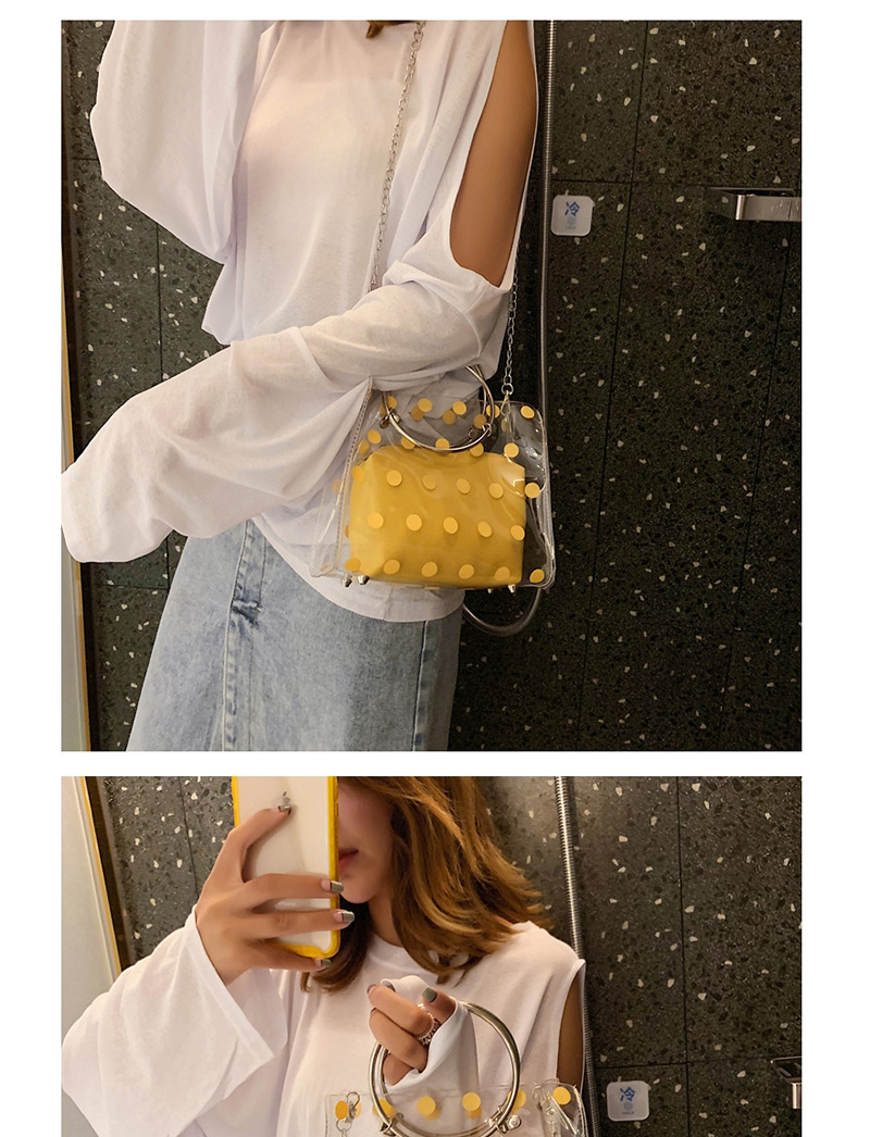 Fashion Yellow Vc Transparent Mother Portable Messenger Bag,Handbags