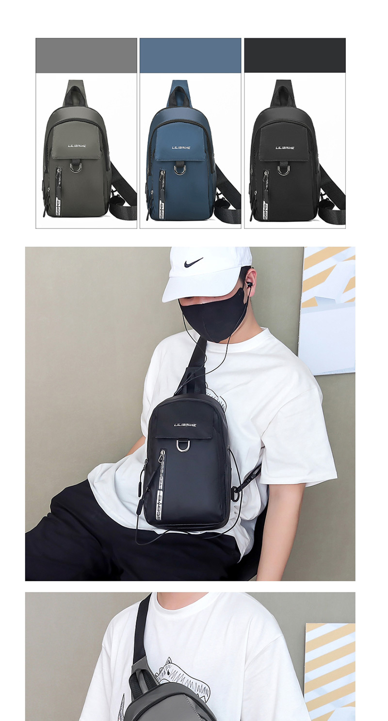 Fashion Gray Nylon One-shoulder Crossbody Chest Bag,Shoulder bags