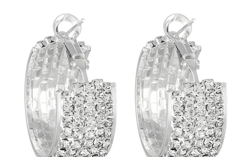 Fashion Gold Claw Chain Multi-row Diamond Earrings,Hoop Earrings