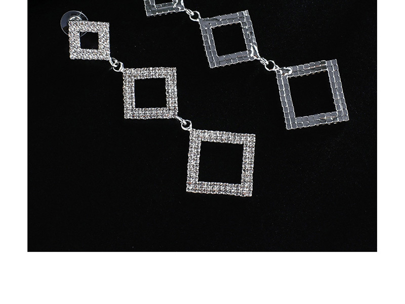 Fashion Gold + Diamond Diamond Combination Diamond Claw Chain Earrings,Drop Earrings
