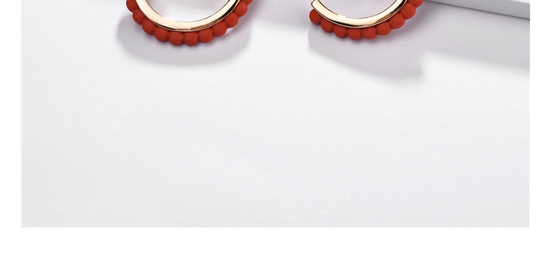 Fashion Red Alloy Spray Paint Flower C Geometric Earrings,Hoop Earrings