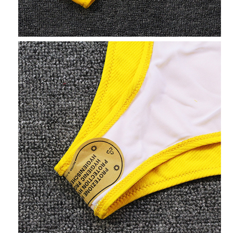 Fashion Yellow And White One-shoulder Strap Bikini,Bikini Sets