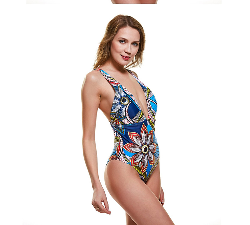 Fashion Color Printed One-piece Swimsuit,One Pieces