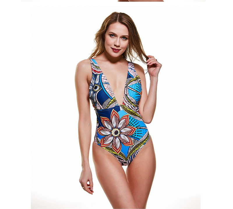 Fashion Color Printed One-piece Swimsuit,One Pieces