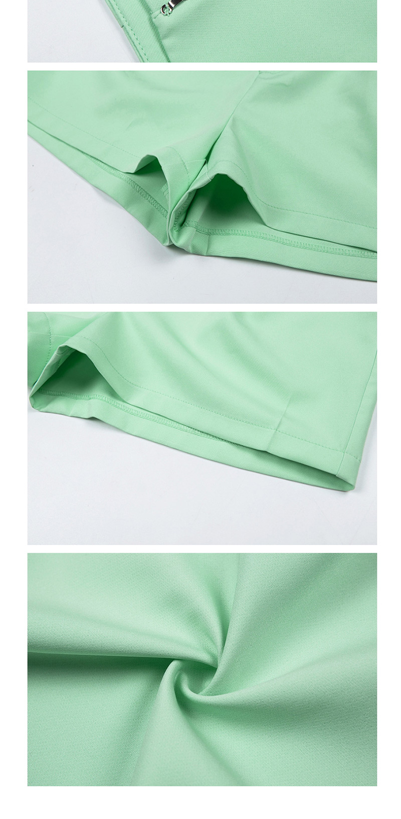 Fashion Green High-waist Pleated Five-pants,Shorts