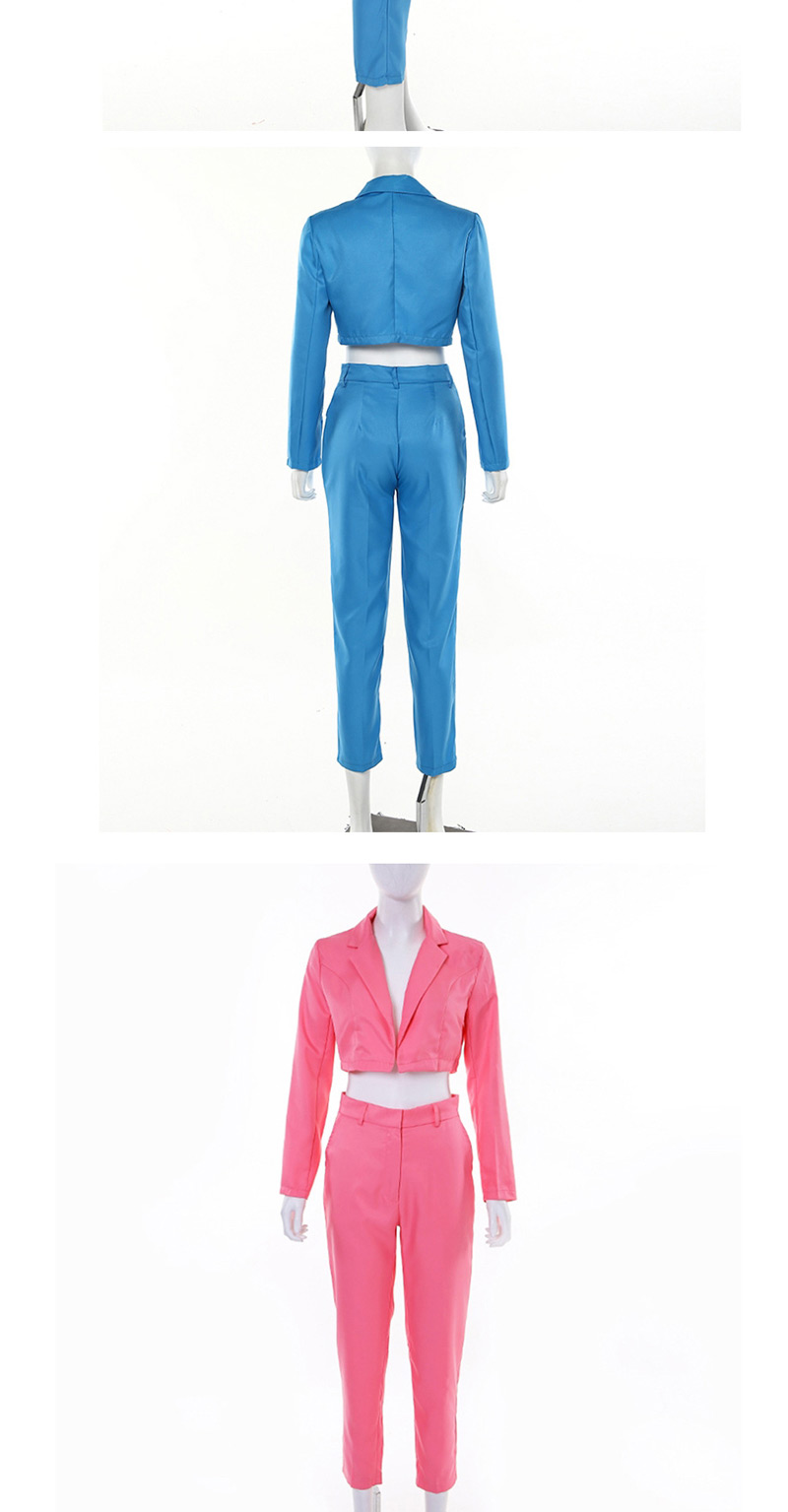Fashion Pink Short Small Suit Mid-rise Cropped Pants Suit,Coat-Jacket