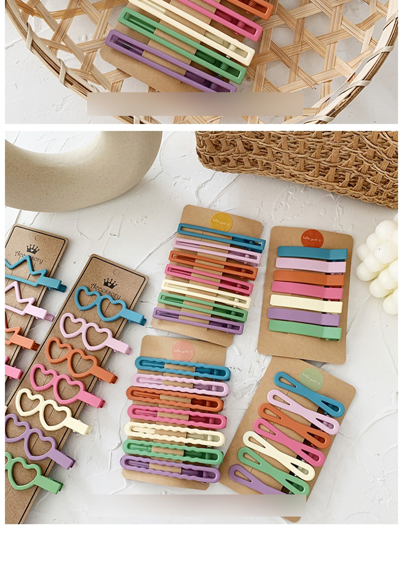 Fashion Hollow Section / 7 Color Set Frosted Geometric Hair Clip Combination,Hairpins