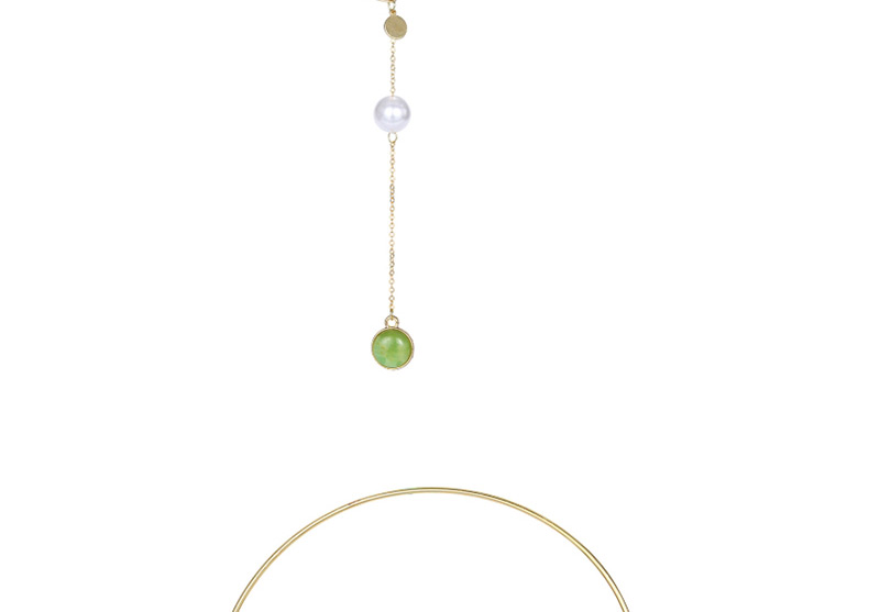 Fashion Green Round Pearl Open Pearl Stud Earrings Set,Jewelry Sets