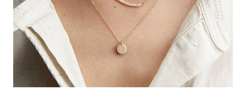 Fashion Gold Pearl Stainless Steel Necklace,Necklaces