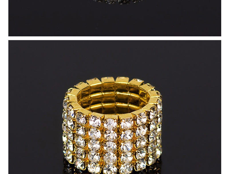 Fashion Silver Five Rows Of Diamond Rings,Fashion Rings
