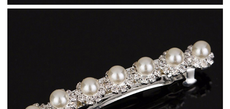 Fashion Silver Pearl-studded Hair Clip,Hairpins