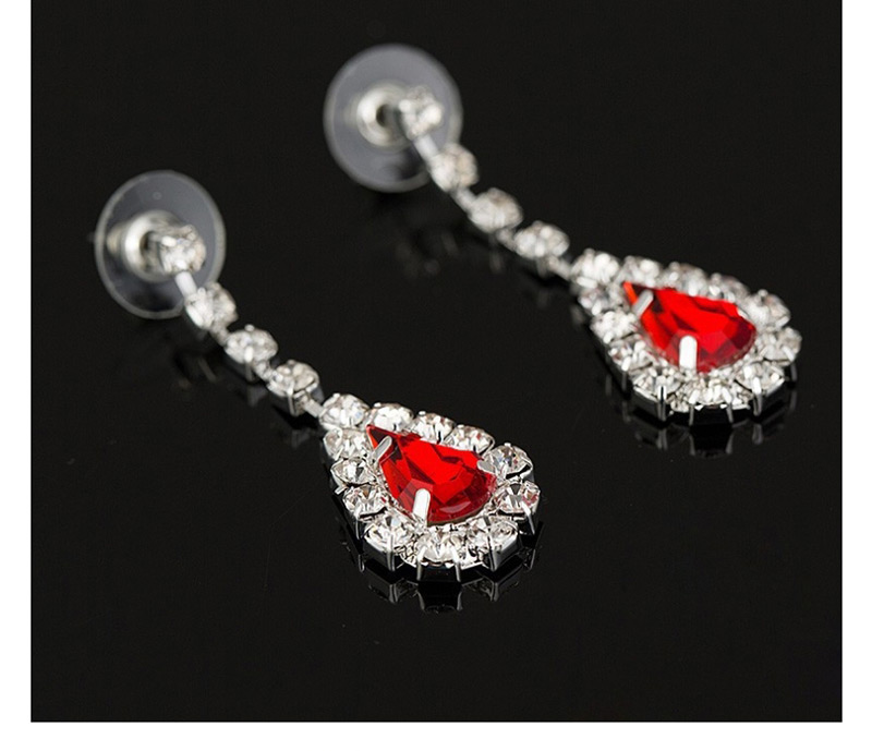 Fashion Blue Diamond Crystal Necklace Earring Set,Jewelry Sets