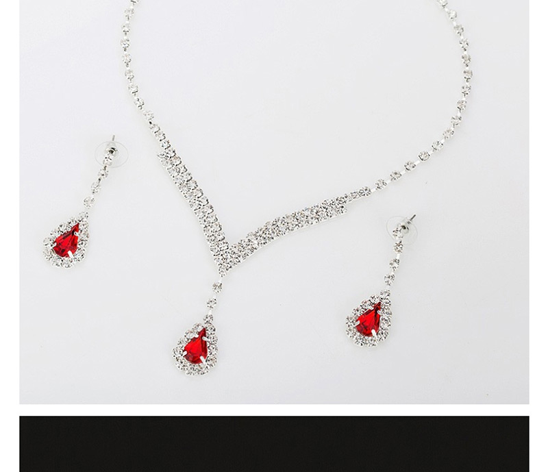 Fashion Color Diamond Crystal Necklace Earring Set,Jewelry Sets