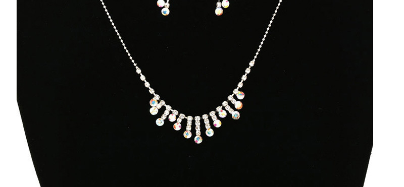 Fashion Silver Fringed Diamond Necklace Earring Set,Jewelry Sets