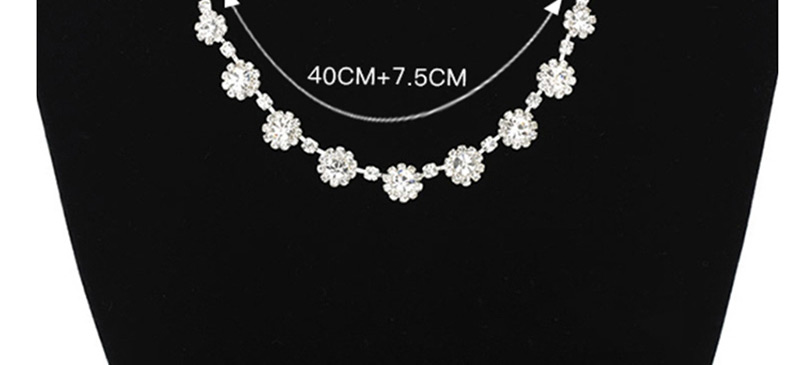 Fashion Silver Flower-studded Earrings Necklace Set,Jewelry Sets