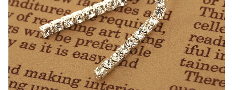 Fashion Silver Wavy Diamond Necklace Earring Set,Jewelry Sets