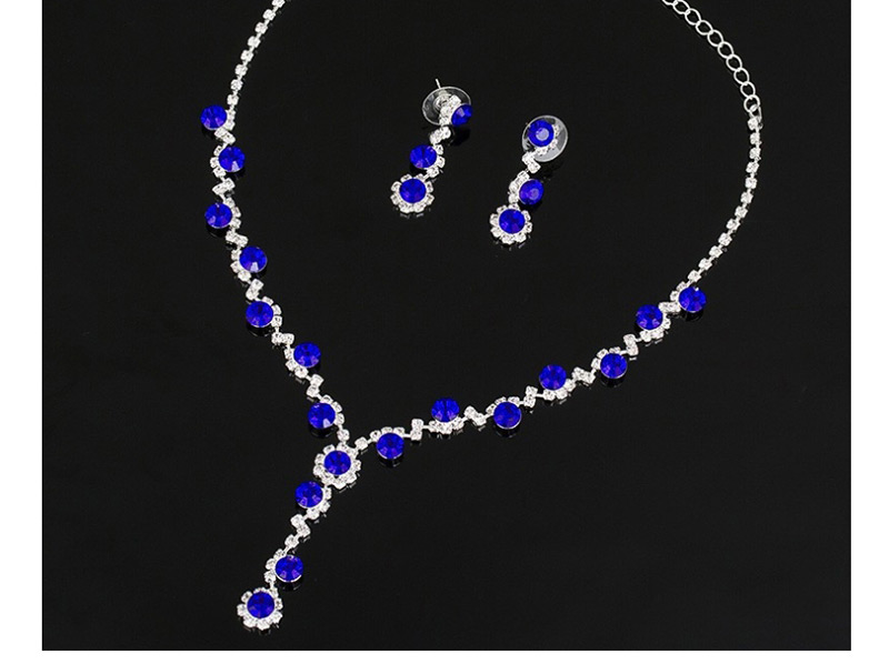 Fashion Color Diamond Necklace Earring Set,Jewelry Sets