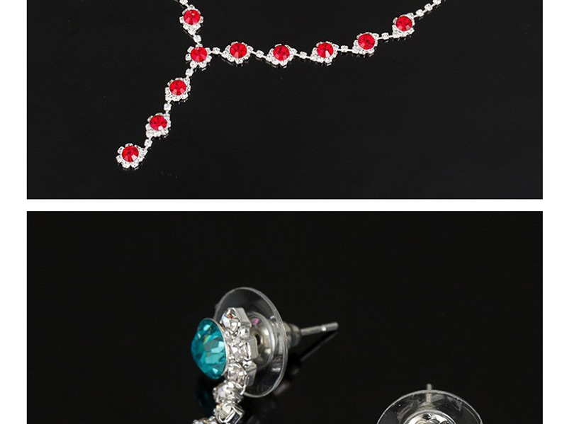 Fashion Color Diamond Necklace Earring Set,Jewelry Sets