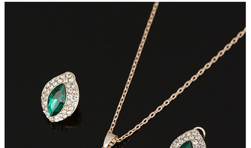 Fashion Purple Diamond Necklace Earring Set,Jewelry Sets