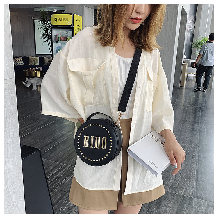 Fashion White Studded Letter Crossbody Shoulder Bag,Handbags