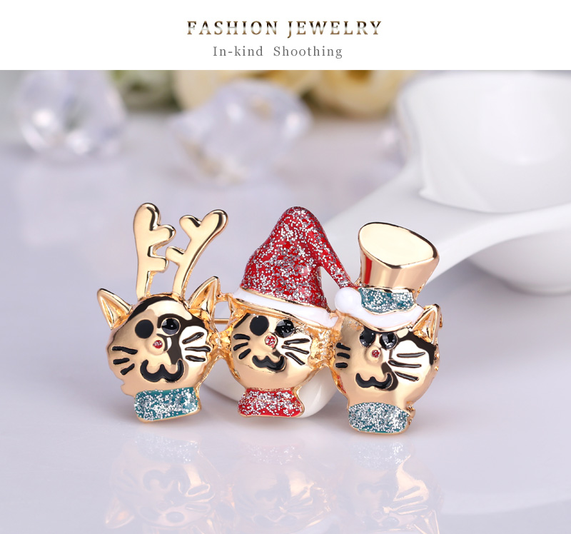 Fashion Gold Drop Oil Sequins Christmas Moose Brooch,Korean Brooches