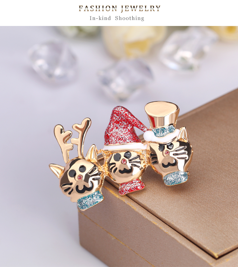 Fashion Gold Drop Oil Sequins Christmas Moose Brooch,Korean Brooches