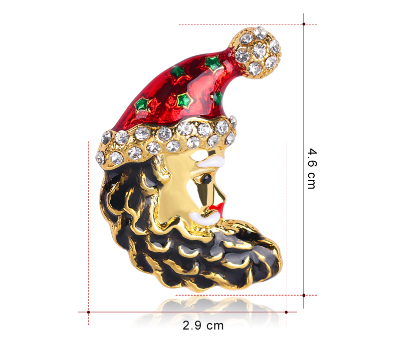 Fashion Red Drip Oil-studded Christmas Hat Old Man Brooch,Korean Brooches