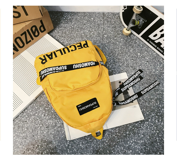 Fashion Yellow Ribbon Nylon Letter Backpack,Backpack