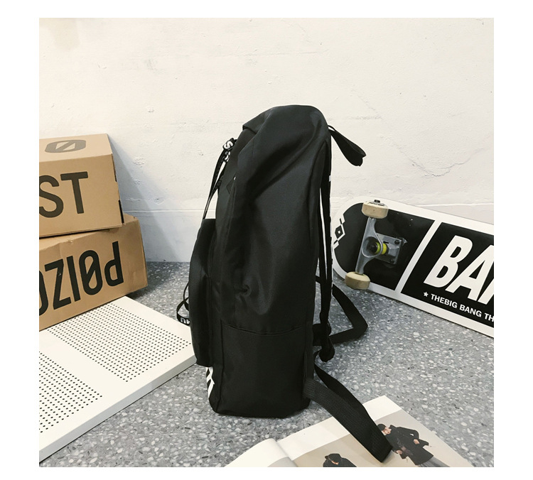 Fashion Black Ribbon Nylon Letter Backpack,Backpack