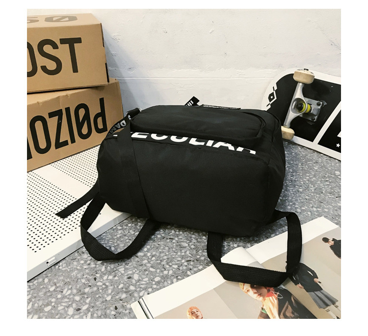 Fashion Black Ribbon Nylon Letter Backpack,Backpack
