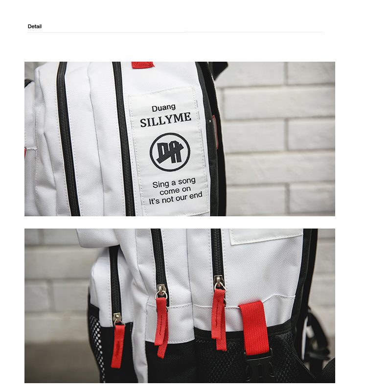 Fashion White Oxford Cloth Pocket Backpack,Backpack