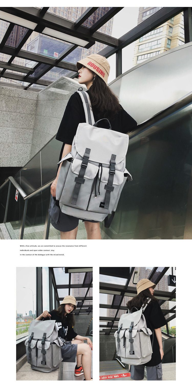 Fashion Gray Ribbon Socket Backpack,Backpack