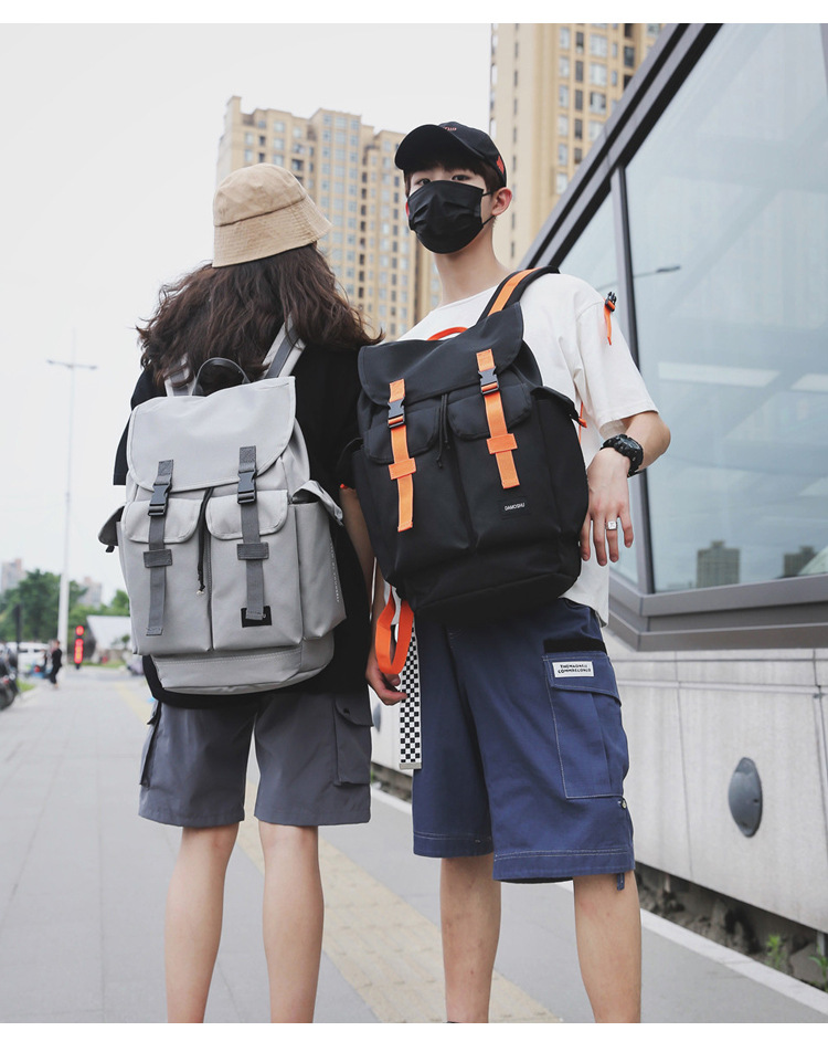 Fashion Gray Ribbon Socket Backpack,Backpack