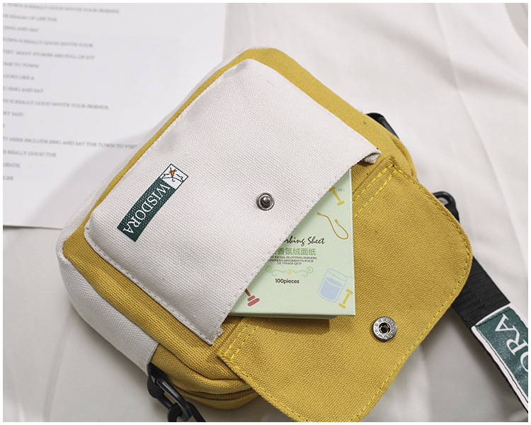 Fashion Yellow Contrast Stitching Shoulder Messenger Bag,Shoulder bags