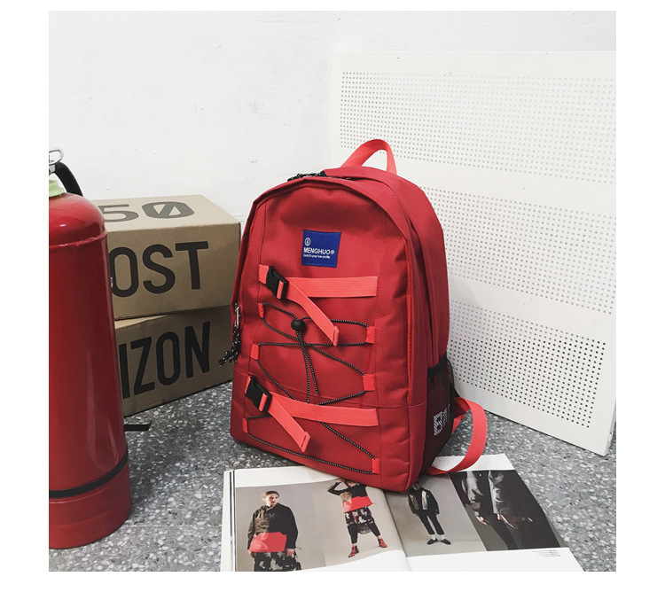 Fashion Red Contrast Stitching Drawstring Backpack,Backpack