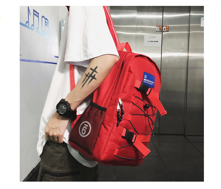 Fashion Red Contrast Stitching Drawstring Backpack,Backpack