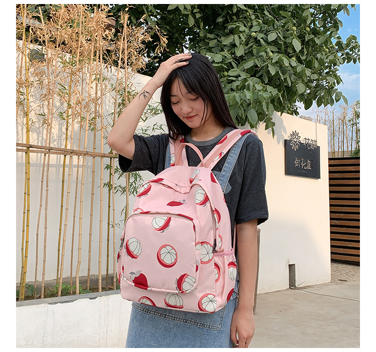 Fashion Pink Fruit Print Backpack,Backpack
