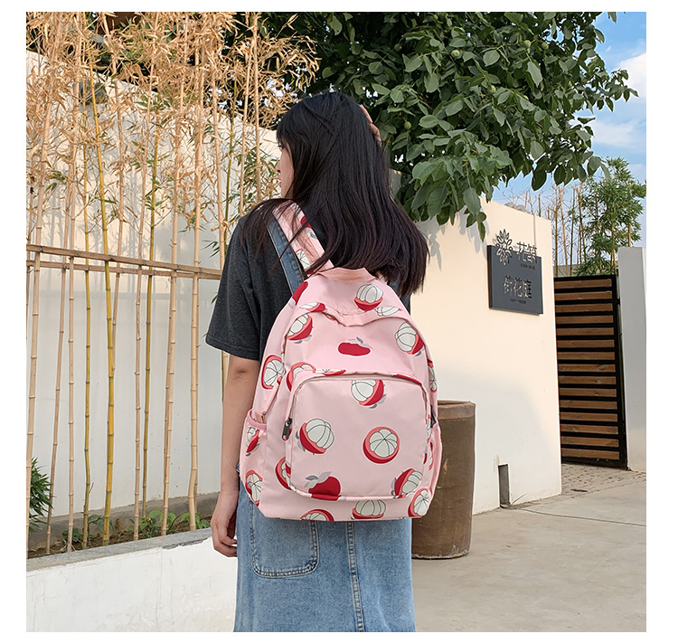 Fashion Pink Fruit Print Backpack,Backpack