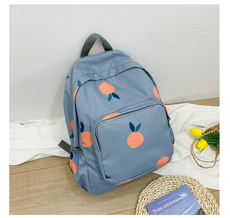 Fashion Lake Blue Fruit Print Backpack,Backpack