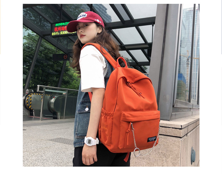 Fashion Orange Metal Chain Backpack,Backpack