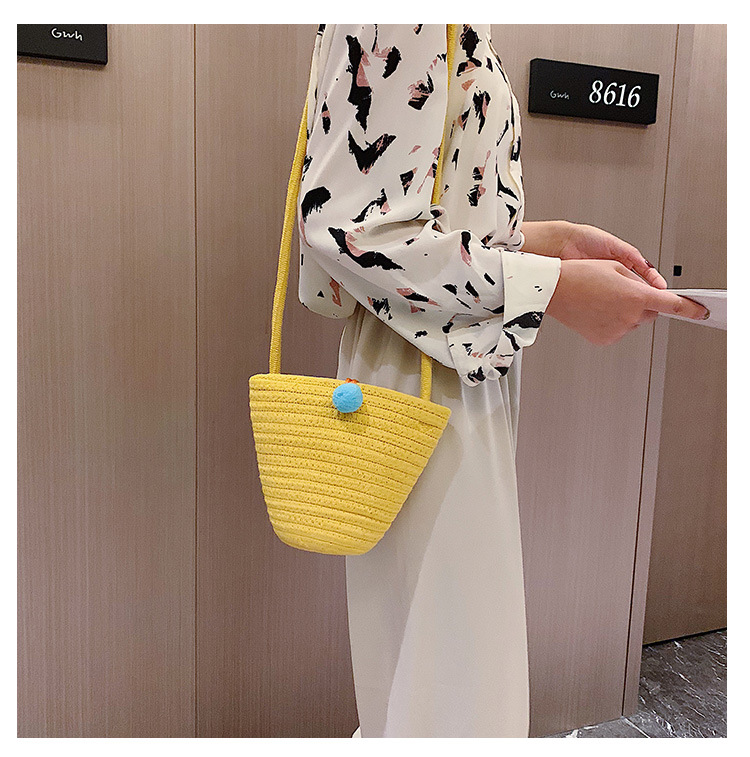 Fashion Yellow Cherry Woven Crossbody Shoulder Bag,Shoulder bags