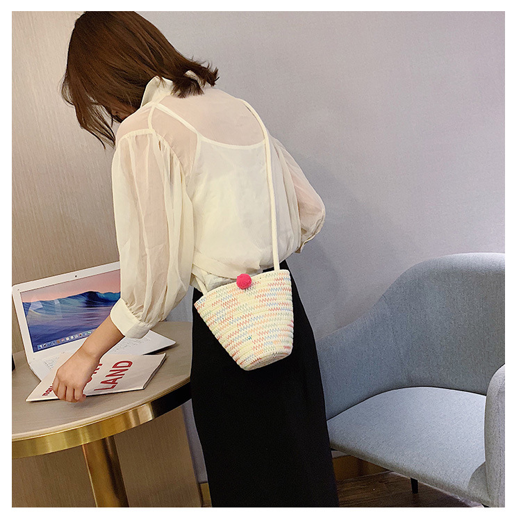 Fashion Coffee Color Cherry Woven Crossbody Shoulder Bag,Shoulder bags