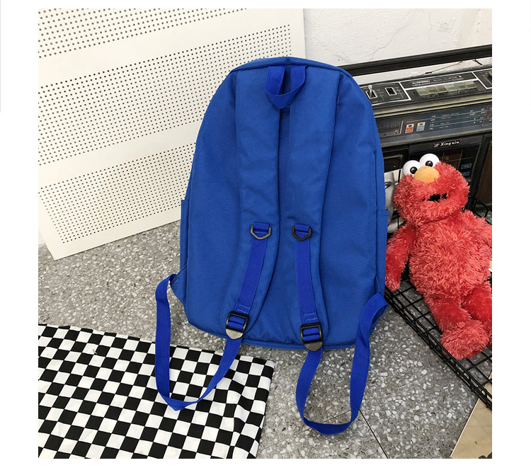Fashion Blue Letter Printed Canvas Backpack,Backpack