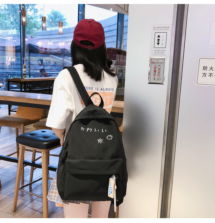 Fashion White Letter Printed Canvas Backpack,Backpack