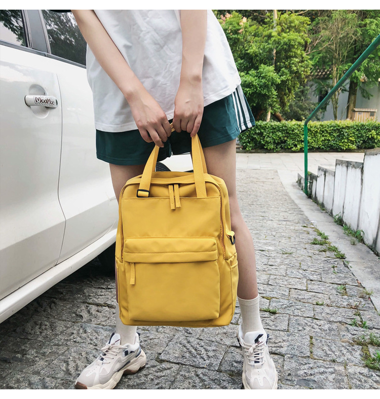 Fashion Yellow Large Stitching Backpack,Backpack