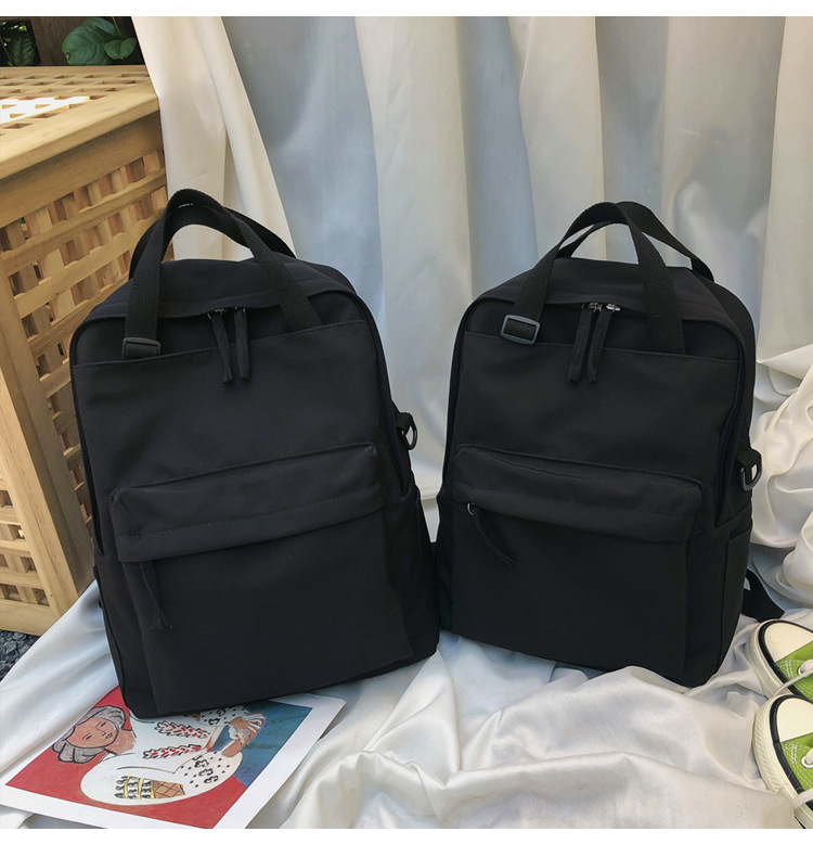 Fashion Black Large Stitching Backpack,Backpack