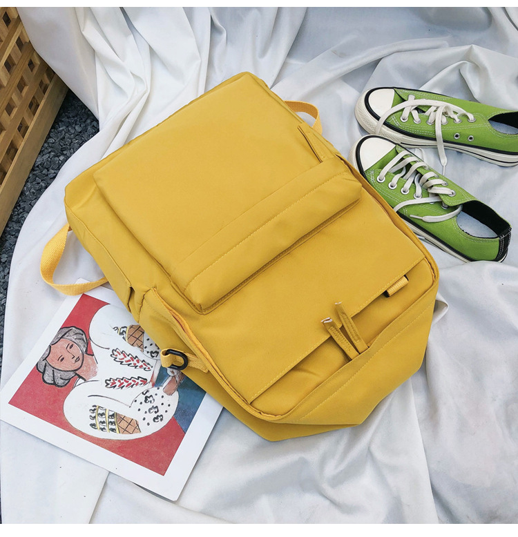Fashion Yellow Large Stitching Backpack,Backpack