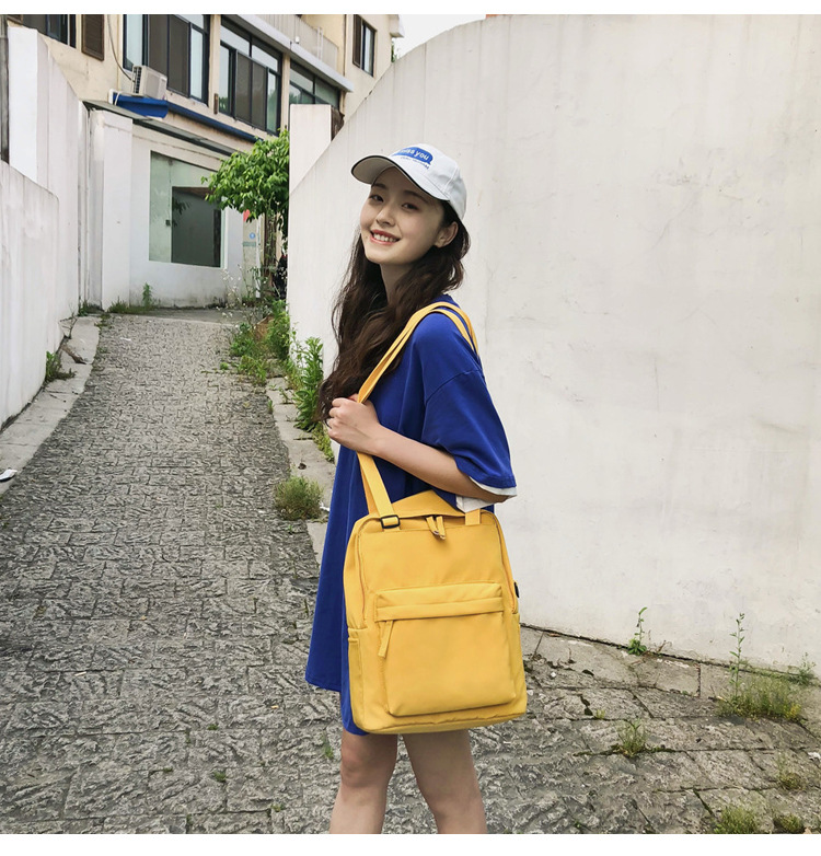 Fashion Yellow Trumpet Stitching Backpack,Backpack